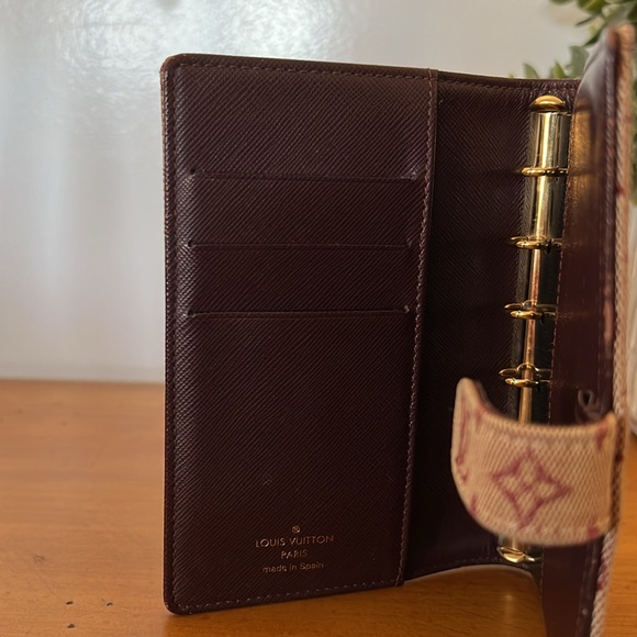 LV Small Mini Lin Red/Cherry Denim Day Planner - Picture 10 of 13